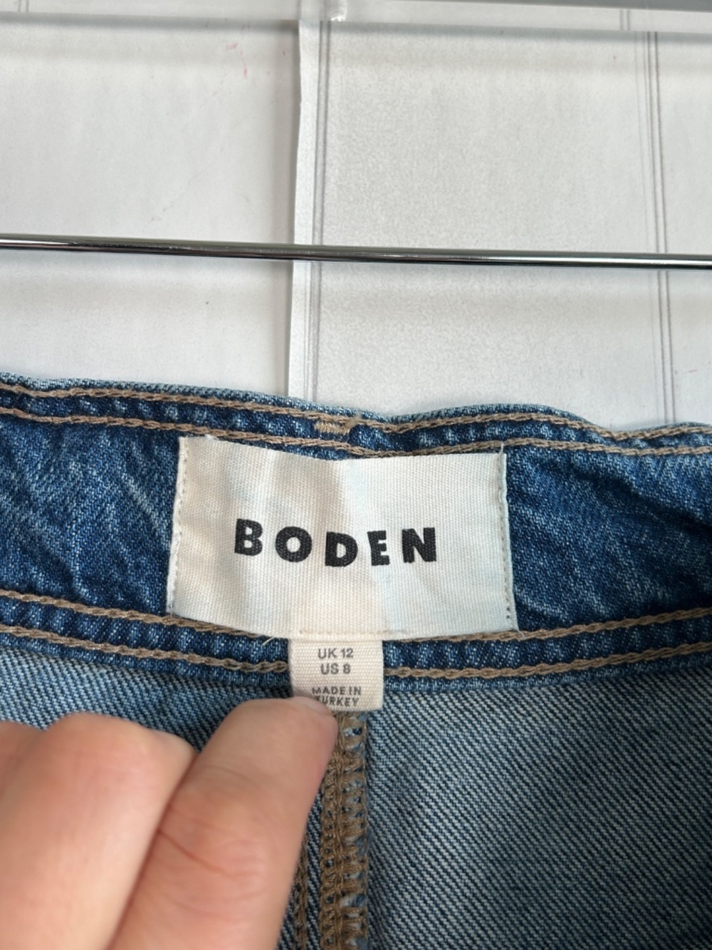 Boden size 8 maxi denim jean skirt front slit blue medium wash western rodeo - Picture 6 of 8